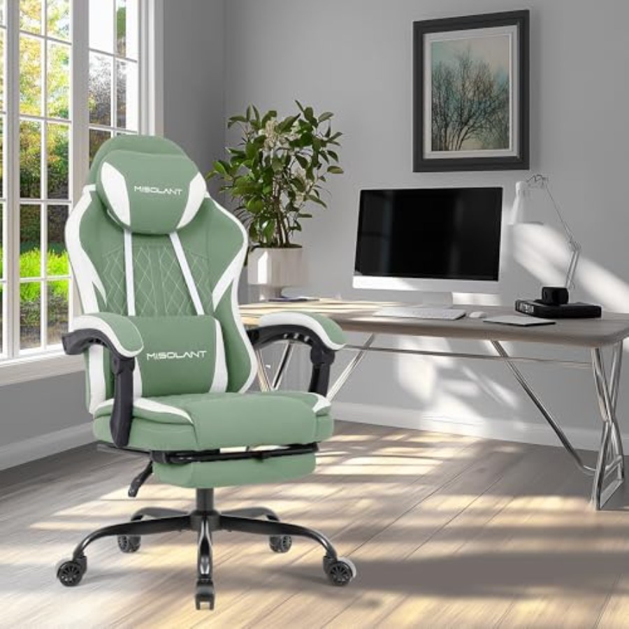 Gaming Chair for Adults, Fabri - Massage ulasan dan harga