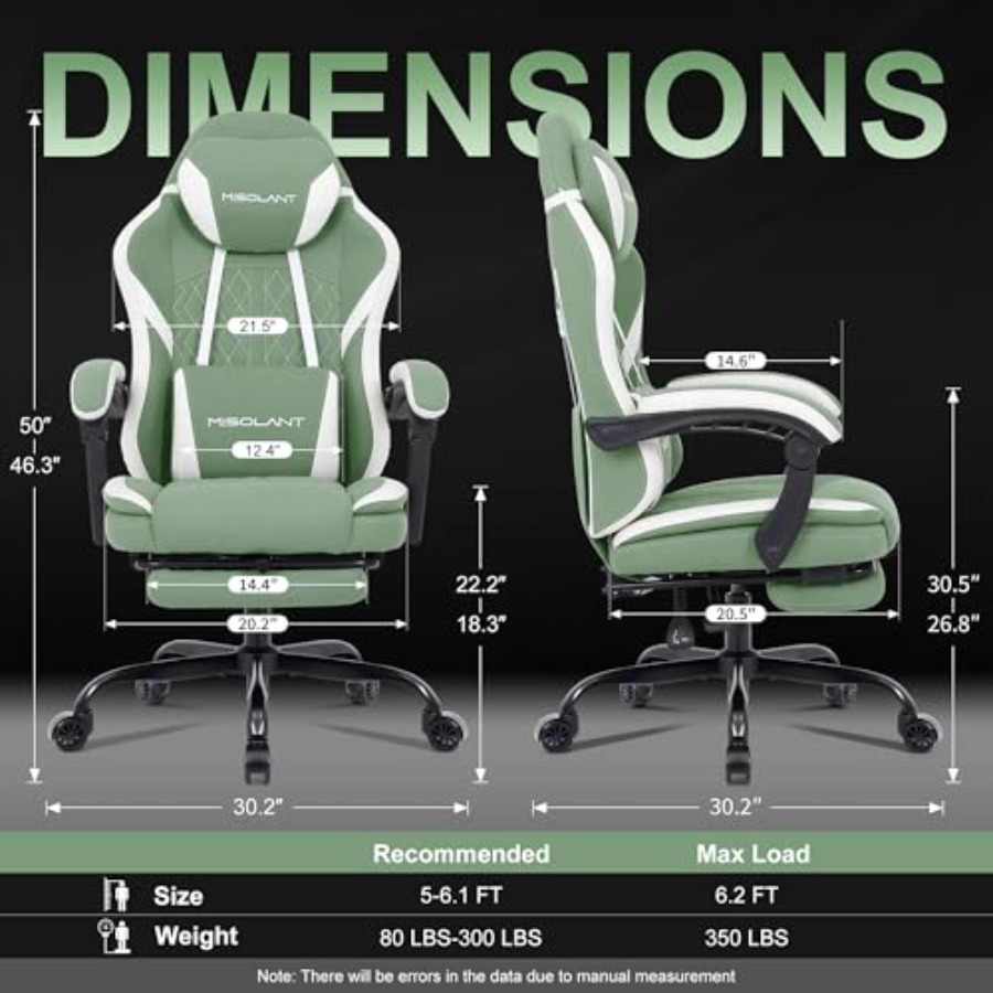 Gaming Chair for Adults, Fabri - Massage ulasan dan harga