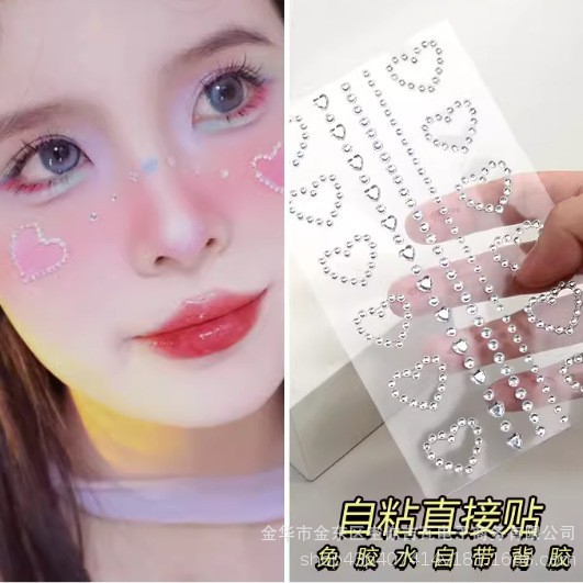 Rhinestone Face Stickers Star  - Makeup ulasan dan harga