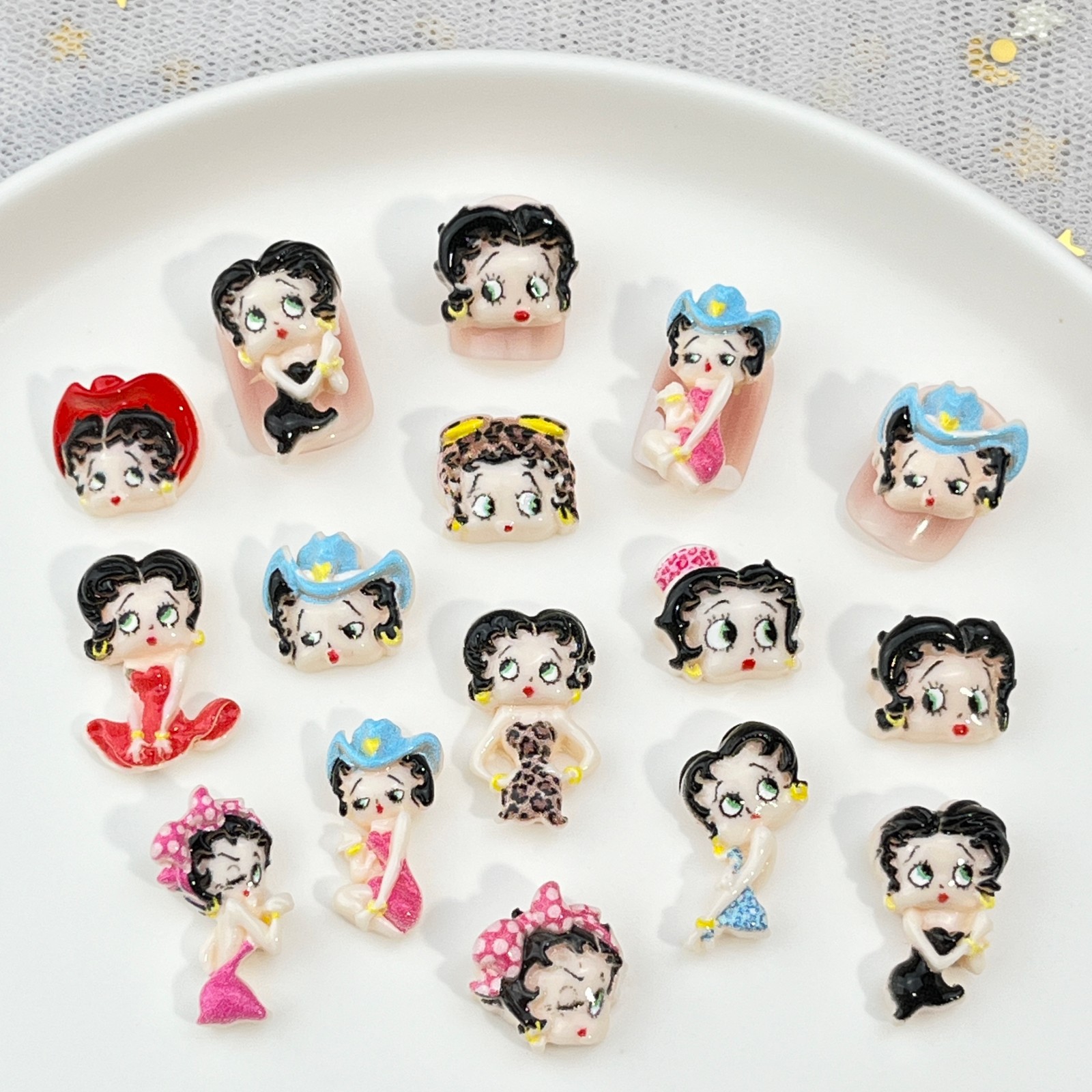 100pcs Cartoon Betty Nail Art  - Nail Art ulasan dan harga