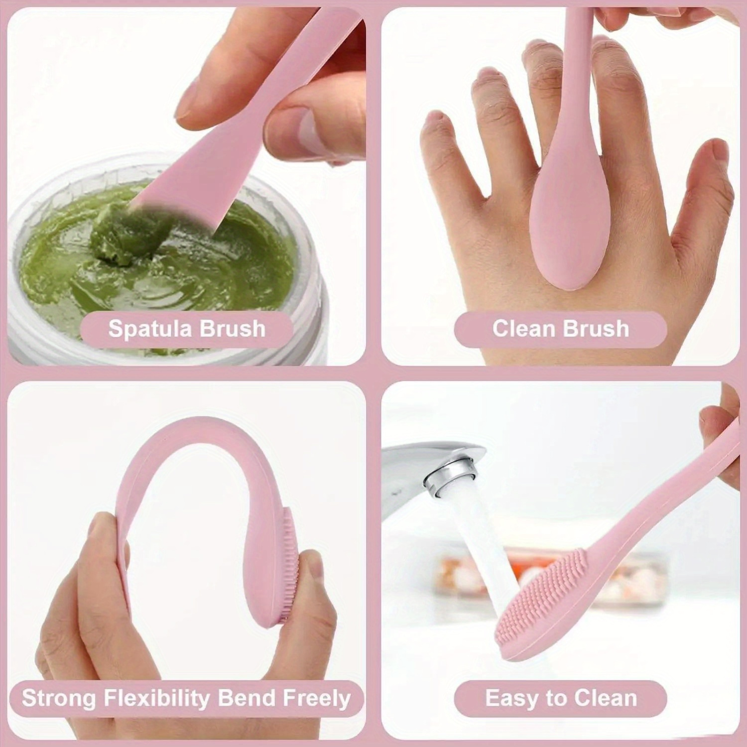 Double Head Facial Mask Brush  - Silicone Face Scrubber Electric ulasan dan harga