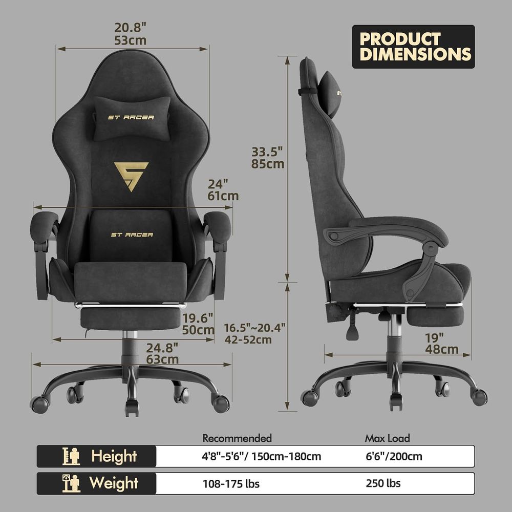 Velvet abric Ergonomic Gaming  - Massage ulasan dan harga