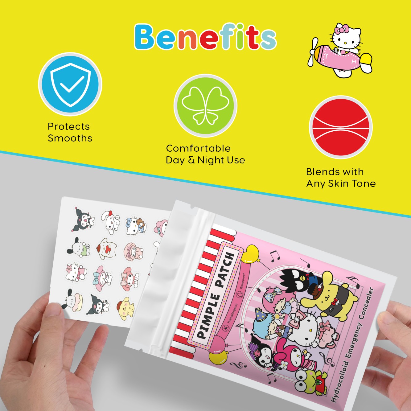 20/100pcs Hello Kitty Hydrocol - Hydrocolloid Pimple Patch ulasan dan harga
