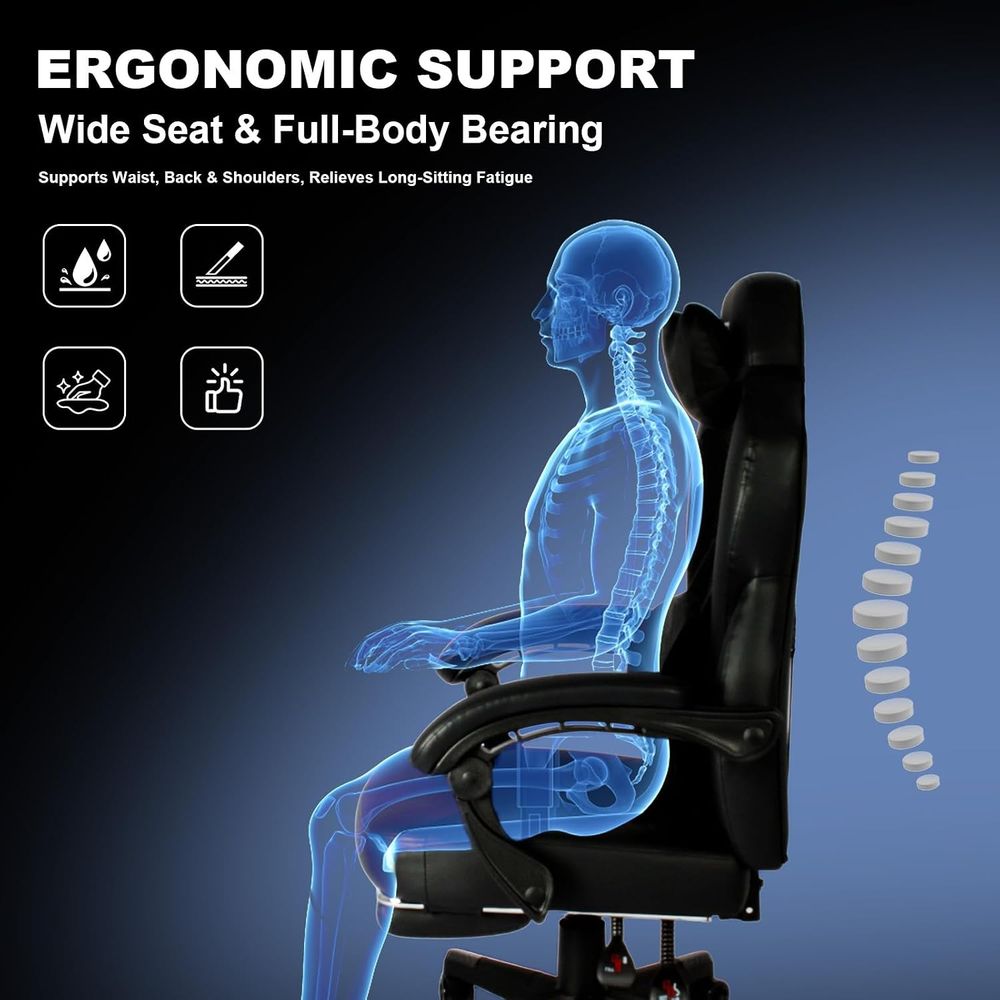 Gaming Chair PRO, Ergonomic Ga - Massage ulasan dan harga