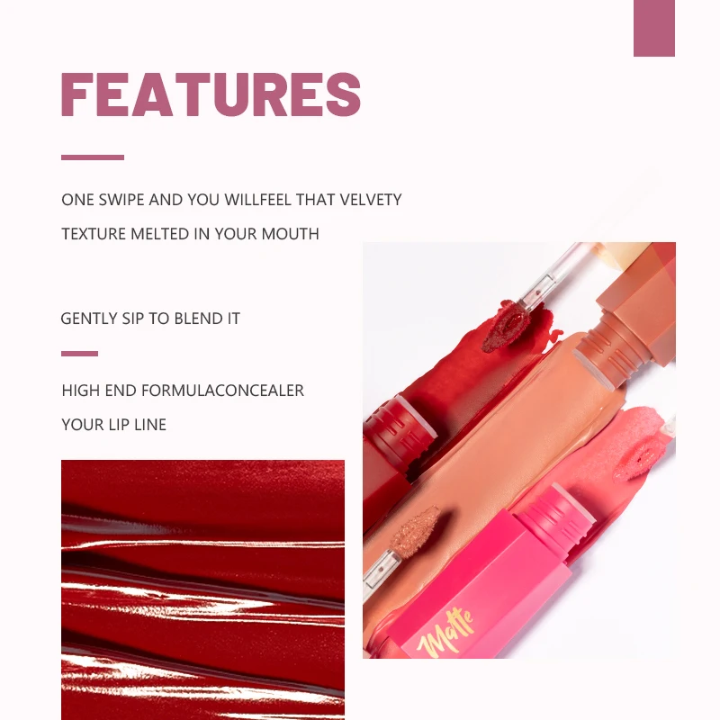 1pcs Waterproof Matte Velvet L - Matte Velvet Lip Tint Long Lasting ulasan dan harga
