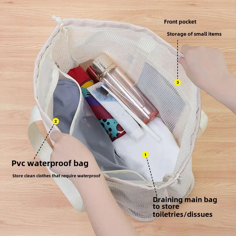 Large Capacity Beach Bag Drain - Makeup ulasan dan harga