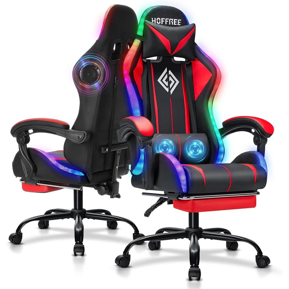 RGB Gaming Chair with Bluetoot - Massage ulasan dan harga