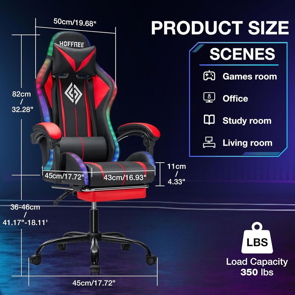 RGB Gaming Chair with Bluetoot - Massage ulasan dan harga