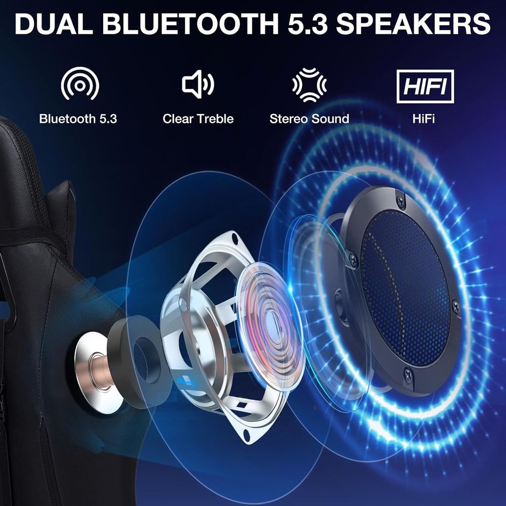 RGB Gaming Chair with Bluetoot - Massage ulasan dan harga