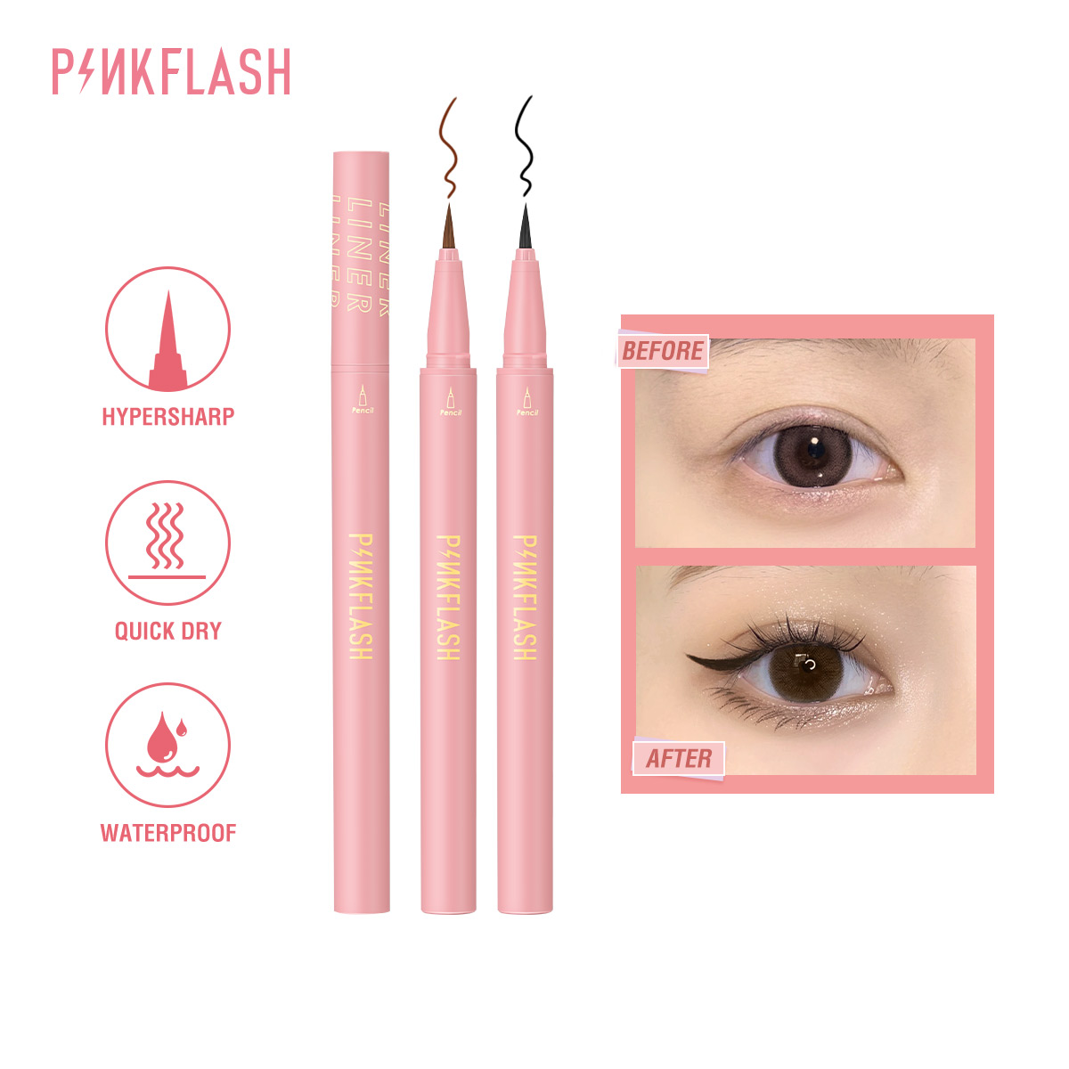 PINKFLASH Black Liquid Eyeline - Waterproof Liquid Eyeliner Pen ulasan dan harga