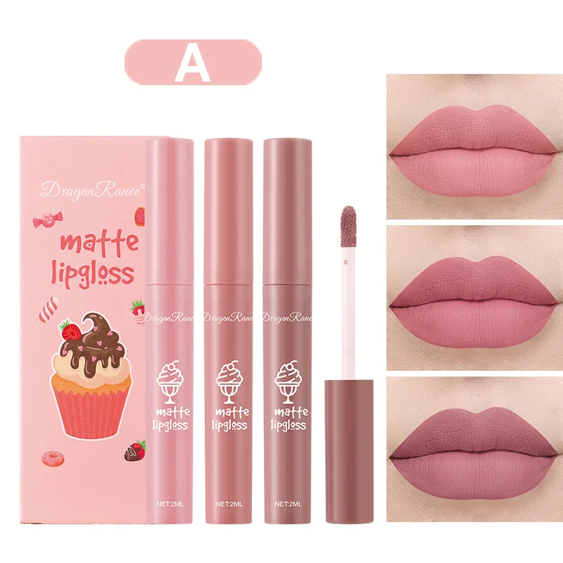 3PCS/Set Velvet Matte Nude Liq - Matte Velvet Lip Tint Long Lasting ulasan dan harga