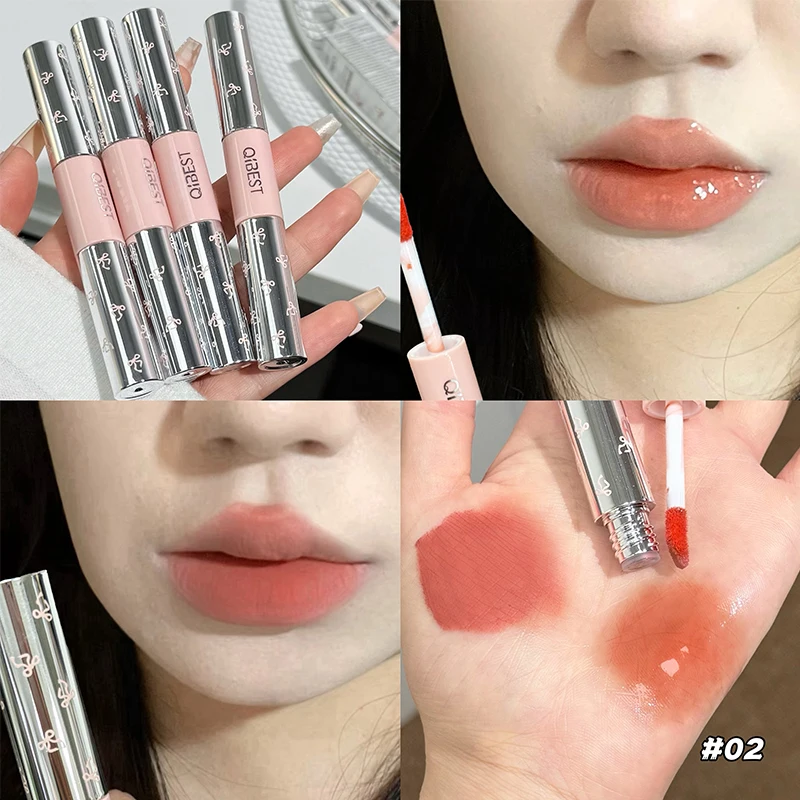 QIBEST Double Head Matte Velve - Matte Velvet Lip Tint Long Lasting ulasan dan harga