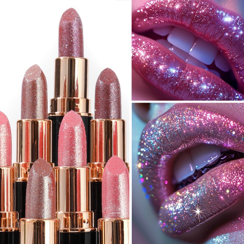 Metallic Glitter Lipstick Diam - Matte Velvet Lip Tint Long Lasting ulasan dan harga