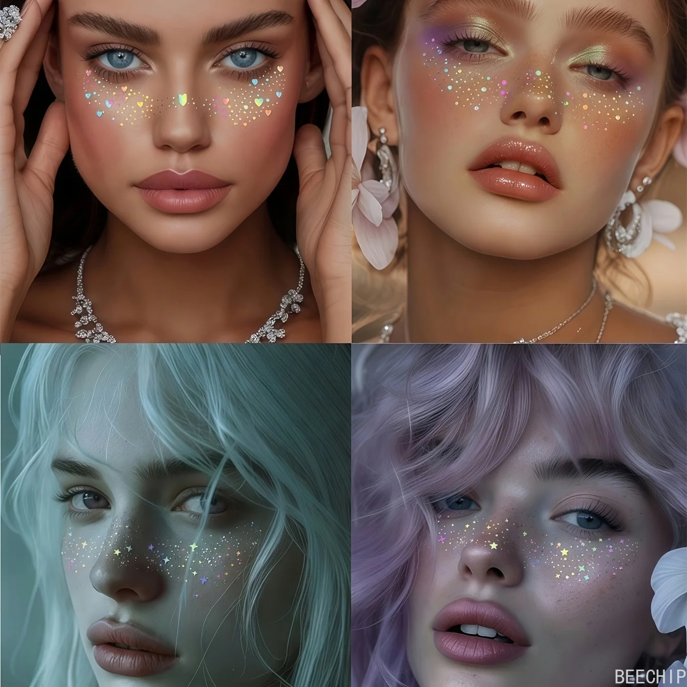 6 Sheets Glitter Freckles Holo - Makeup ulasan dan harga