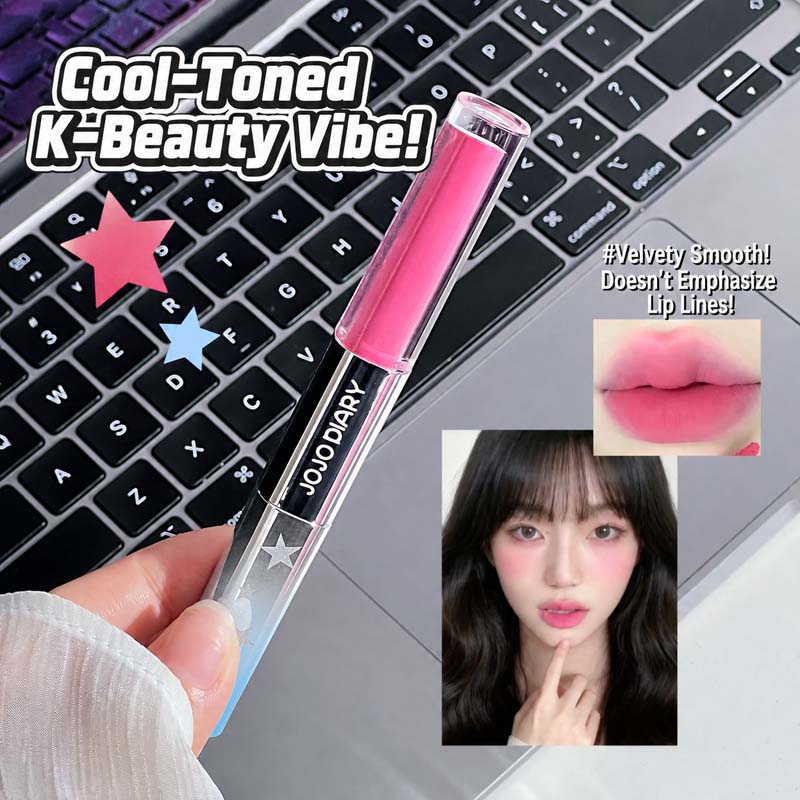 JOJO DIARY Dual Effect Lip Gla - Matte Velvet Lip Tint Long Lasting ulasan dan harga
